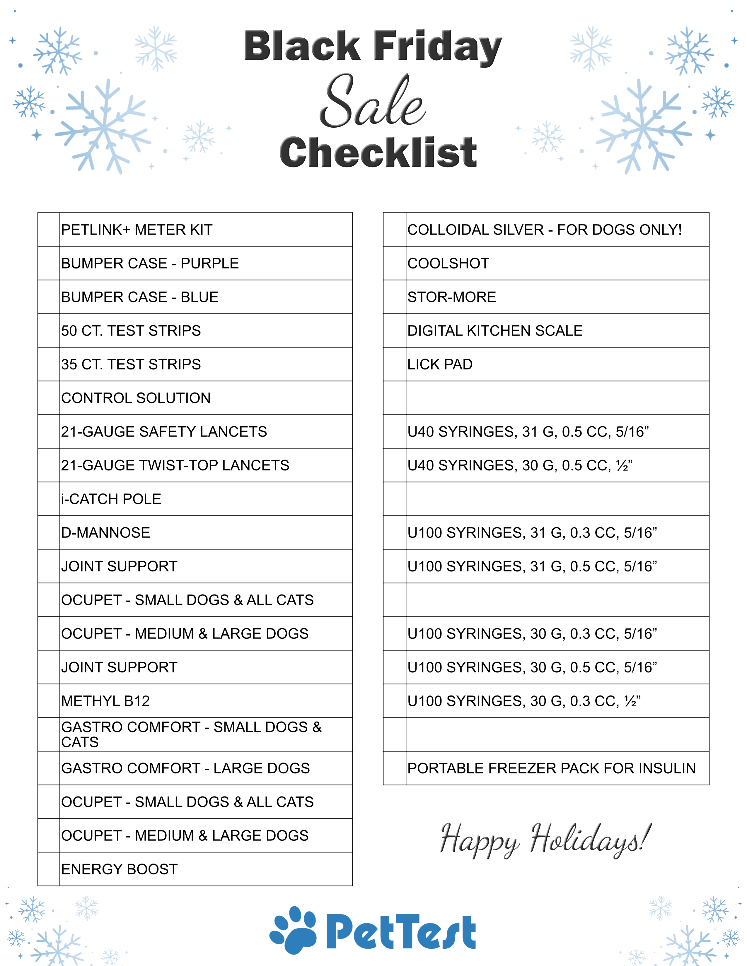 Checklist for 2024 BFS USA mtm