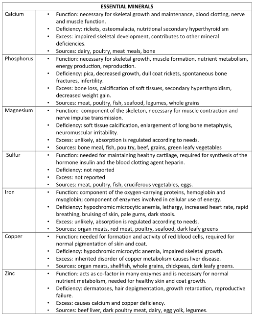 Minerals Chart USA mtm