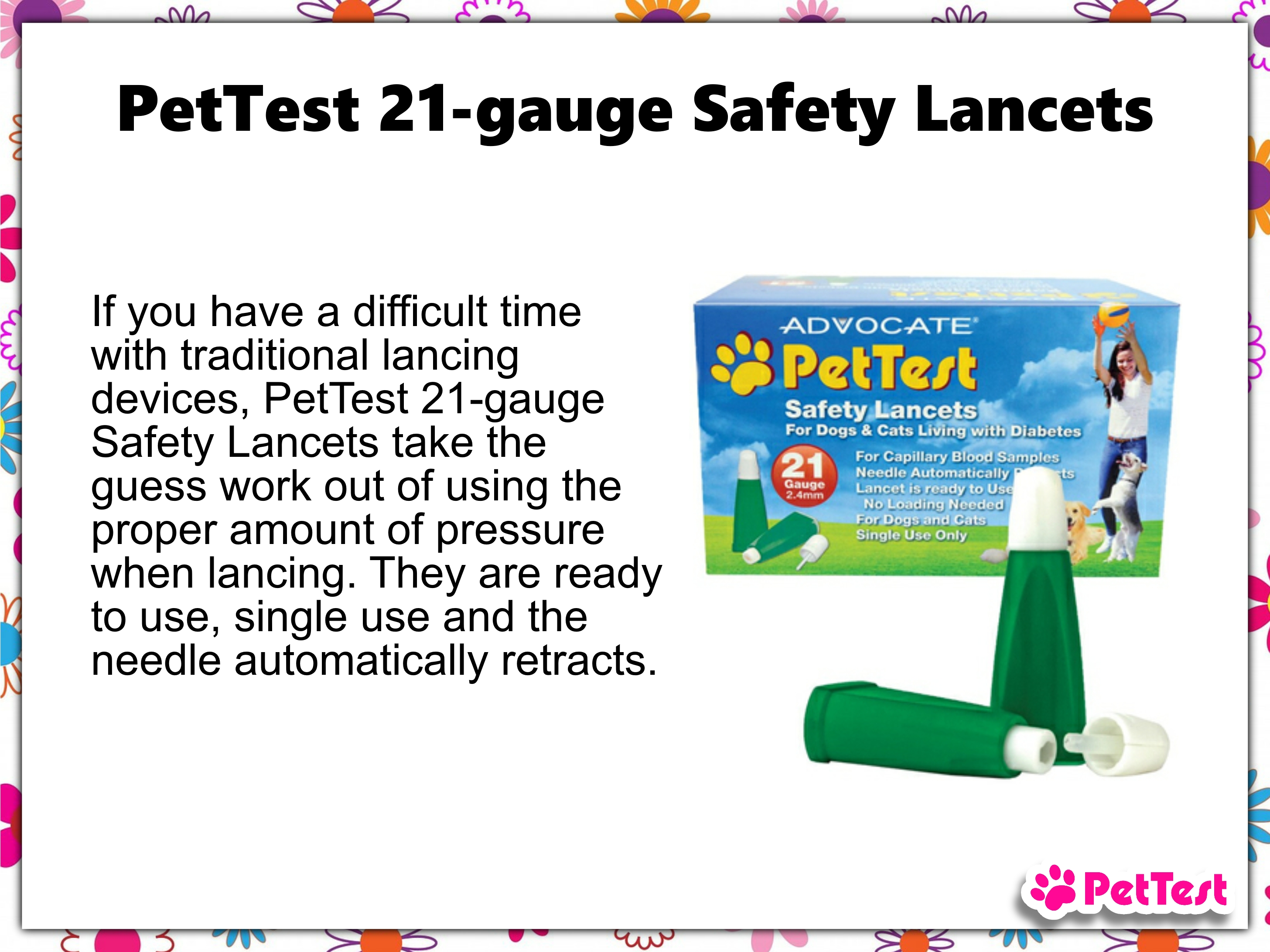 PetTest 21 gauge Safety Lancets  for Product Spotlight March 2023
